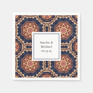 Fancy bloem- en stervormen Patroon bruiloft Servet