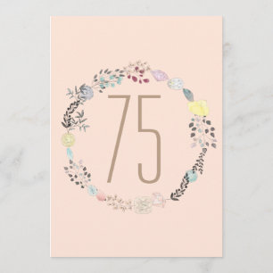 Fancy bloemen en diamanten 75ste verjaardag kaart
