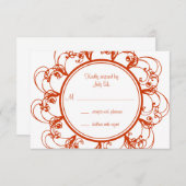 Fancy bloemen RSVP (sinaasappel) (Voorkant / Achterkant)