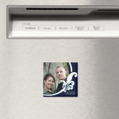 Fancy Bloemenmarine Witte Gepersonaliseerd magneet (Insitu (Vaatwasser))