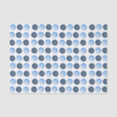 Fancy Blue Buttons White Tissuepapier (Voorkant)