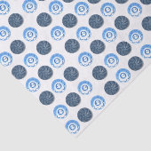 Fancy Blue Buttons White Tissuepapier (Detail)