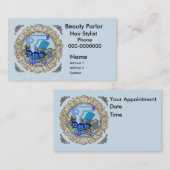 Fancy Blue Pansy Beautician Afsprakenkaartje (Voorkant / Achterkant)