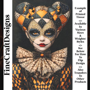 Fancy Bold Harlequin Masker Verfwenk Gezichtsbesch Tissuepapier