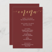 Fancy Bourgogne & goudweddenschap Menu (Voorkant / Achterkant)