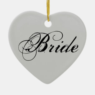Fancy bride op grijs keramisch ornament