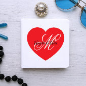 Fancy bruiloft Monogram Red Heart Sticker