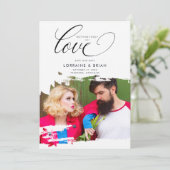 Fancy Brushstroke Photo Sophisticated Wedding Save The Date (Staand voorkant)