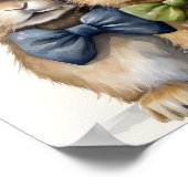 Fancy Bunny Bow Stropdas Waterverf Poster (Hoek)