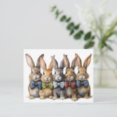 Fancy Bunny Das Watercolor Feestdagenkaart (Staand voorkant)