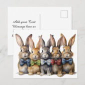 Fancy Bunny Das Watercolor Feestdagenkaart (Voorkant / Achterkant)