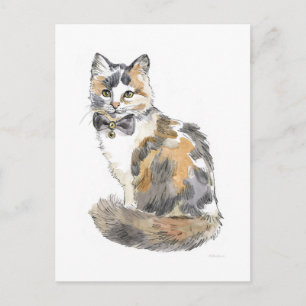 Fancy Calico Cat Briefkaart