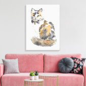Fancy Calico Cat Canvas Afdruk (Insitu (Woonkamer))