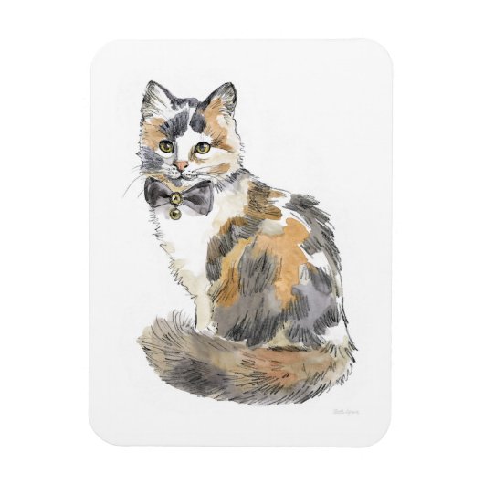 Fancy Calico Cat Magneet (Verticaal)