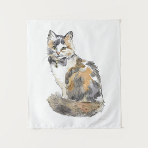 Fancy Calico Cat Wandkleed