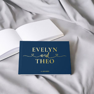 Fancy Calligraphie Coeur Marine Bleu