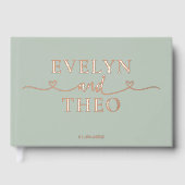 Fancy Calligraphy Heart Blush Sage Green (Recto)
