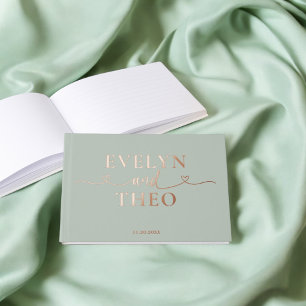 Fancy Calligraphy Heart Blush Sage Green