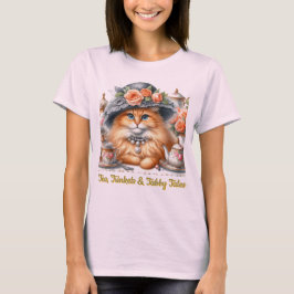 Fancy Cat Tea Party Kattenliefhebbers T-shirt