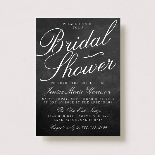 Fancy Chalkboard Bridal Shower Invitations Kaart