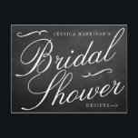 Fancy Chalkboard Fête des mariées Recette Cartes<br><div class="desc">Fancy Chalkboard Fête des mariées Recette Cartes.</div>