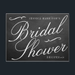 Fancy Chalkboard Fête des mariées Recette Cartes<br><div class="desc">Fancy Chalkboard Fête des mariées Recette Cartes.</div>