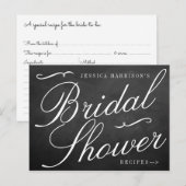 Fancy Chalkboard Fête des mariées Recette Cartes (Devant / Derrière)