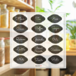 Fancy Chalkboard Oval Pantry Labels