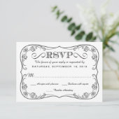 Fancy Chalkboard RSVP Wedding Reply (Staand voorkant)
