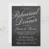 Fancy Chalkboard Wedding Rehearsal Dinner Kaart (Voorkant)