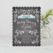 Fancy  Chic Boys Baby shower Uitnodiging (Staand voorkant)