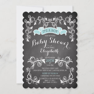Fancy Chic Boys Baby shower Uitnodiging