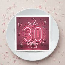 Fancy Chic Glam Metallic Neon Roze 30e Verjaardag