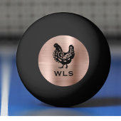 Fancy Chicken Silhouette in Faux Copper n Black Pingpongballen