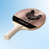 Fancy Chicken Silhouette in Faux Copper n Black    Tafeltennisbatje