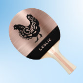 Fancy Chicken Silhouette in Faux Copper n Black    Tafeltennisbatje