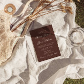 Fancy Chocolade Bruin Oude Geld QR Code Huwelijk Kaart