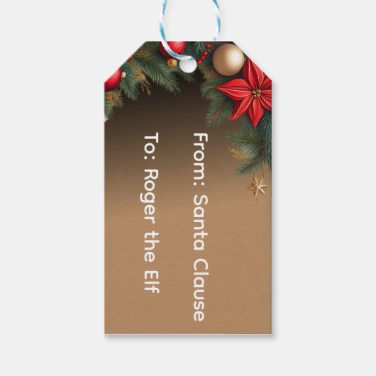 Fancy Christmas Personalized  Cadeaulabel (Voorkant)