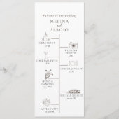 Fancy Classic Flowers tijdlijn bruiloft Programma (Voorkant)