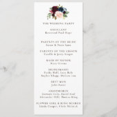 Fancy Classic Flowers tijdlijn bruiloft Programma (Achterkant)