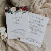 Fancy Classic Flowers Wedding-programma