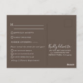 Fancy Classic Mariage Brown Menu Choix Répondre (Dos)