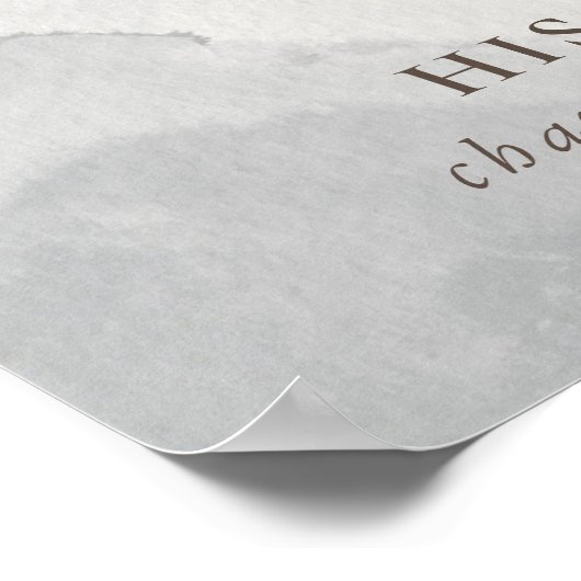 Fancy Classic Rose Pioen bloemen Trouw Bar Menu  Poster (Hoek)