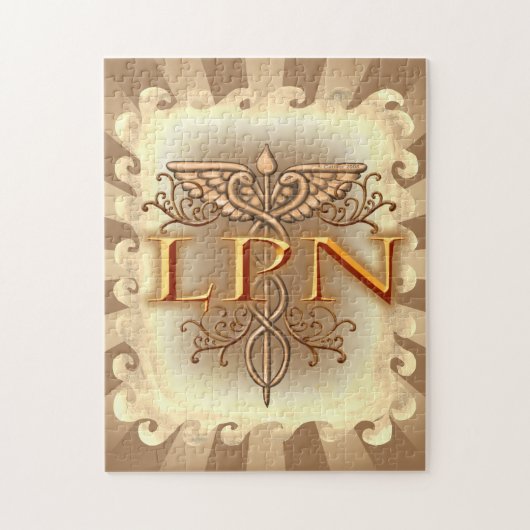 Fancy Copper Caduceus LPN Nurse Legpuzzel (Verticaal)