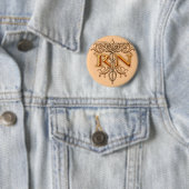Fancy Copper Caduceus RN Nurse custom namepin Ronde Button 5,7 Cm (In situ)