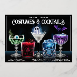Fancy Costumes & Cocktails op maat gemaakte folie Uitnodiging