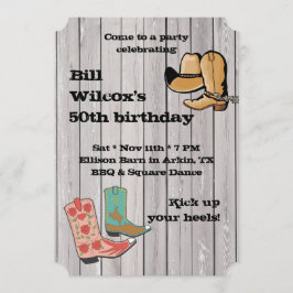 Fancy Cowboy Boots Party uitnodiging