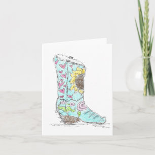 fancy cowboyboot notitiekaartje