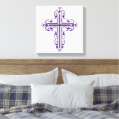 Fancy Cross Design Nr. 6 Paarse Canvas Afdruk (Insitu (Slaapkamer))