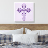 Fancy Cross Design nr. 7 Paarse Canvas Afdruk (Insitu (Slaapkamer))